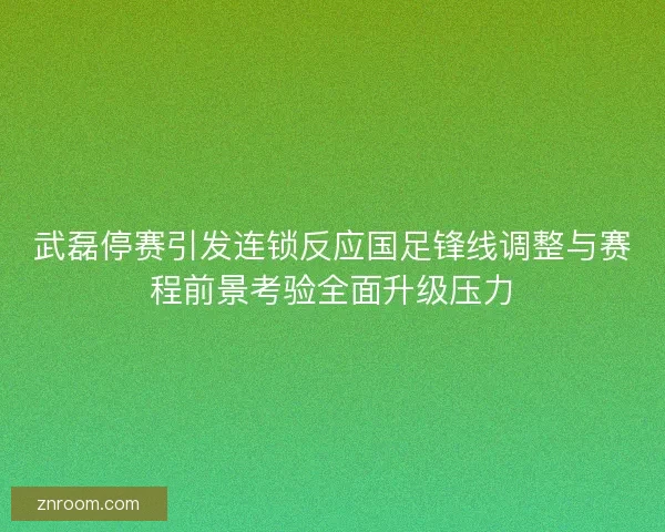 武磊停赛引发连锁反应国足锋线调整与赛程前景考验全面升级压力