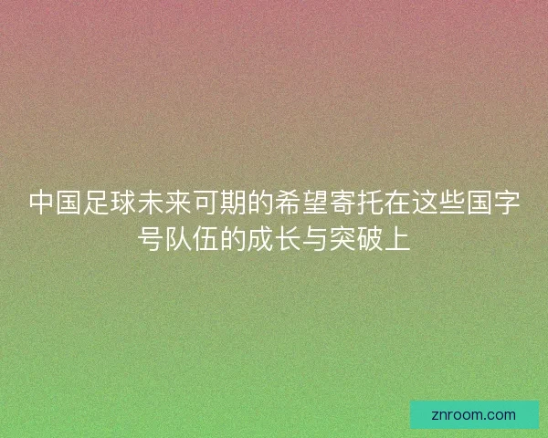 中国足球未来可期的希望寄托在这些国字号队伍的成长与突破上