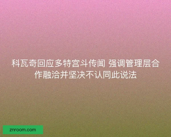 科瓦奇回应多特宫斗传闻 强调管理层合作融洽并坚决不认同此说法